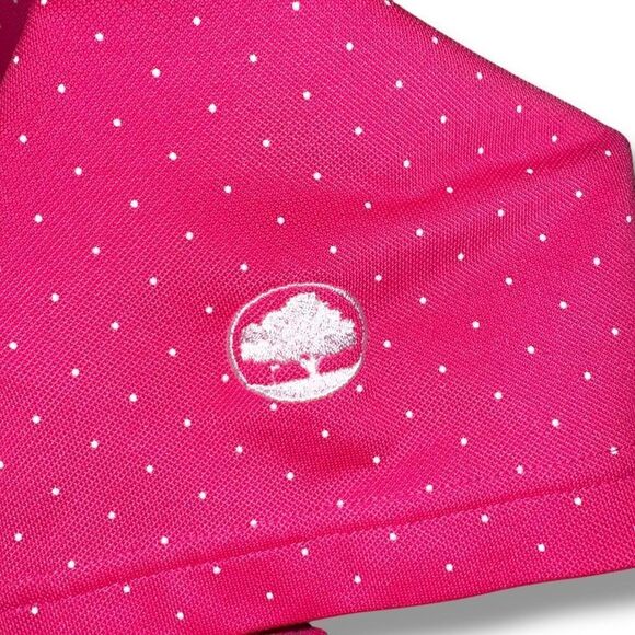Footjoy Hot Pink Polka Dot Performance Golf Polo Shirt Sz L - Picture 5 of 8